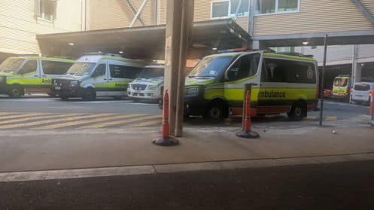 Ambulances ramped at Ipswich Hospital. Picture: Facebook / David Crisafulli MP