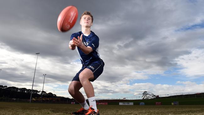 Ned Cahill gave up junk food to chase his dream of playing for Victoria - and has now achieved it. Picture: Jason Sammon.