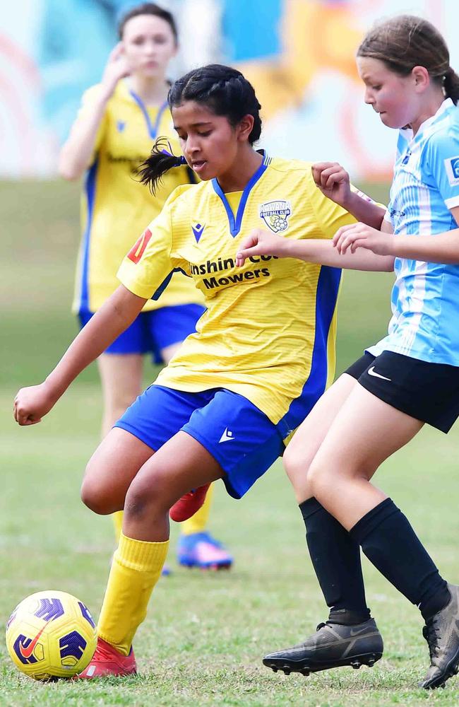 SOCCER: U 13 girls, Kawana V Maroochydore. Picture: Patrick Woods.