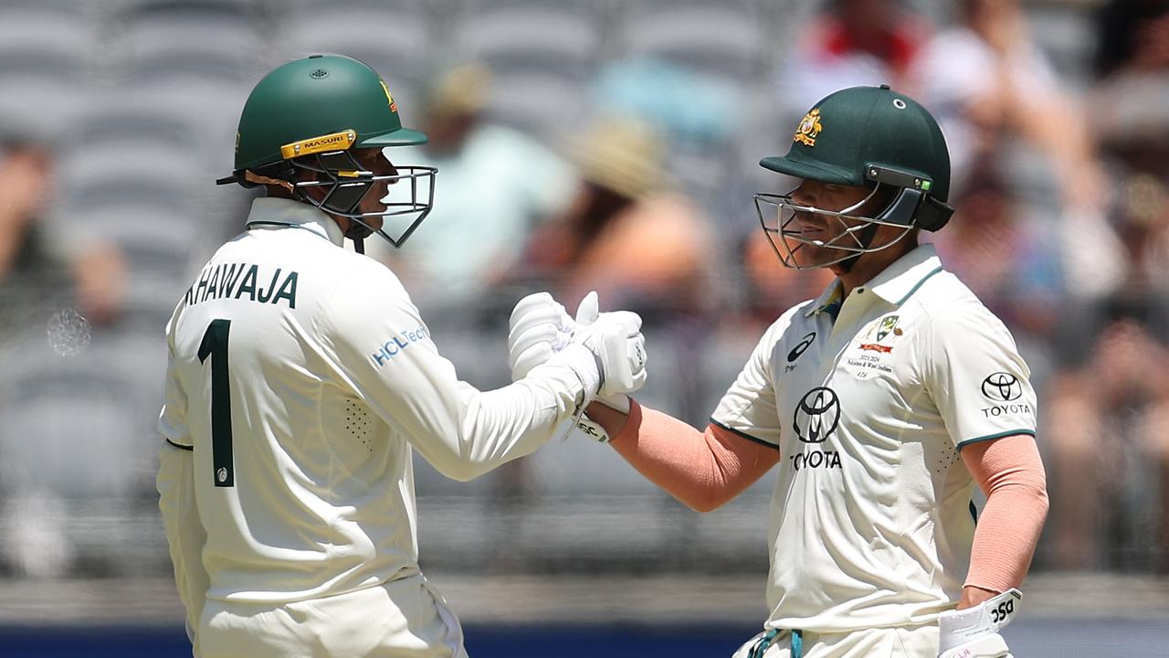 David Warner and Usman Khawaja get Australia off to a flyer. (Photo by Paul Kane/Getty Images)