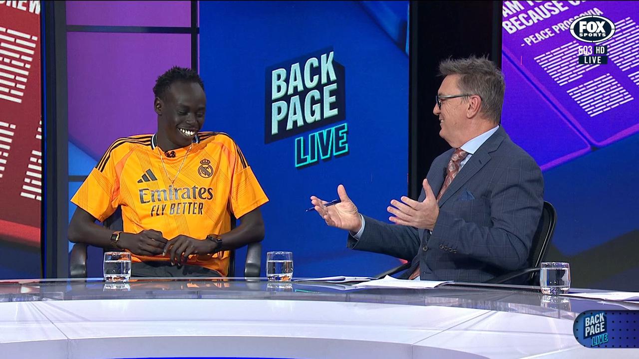 Gout Gout was comfortable on the live TV set. Photo: Fox Sports