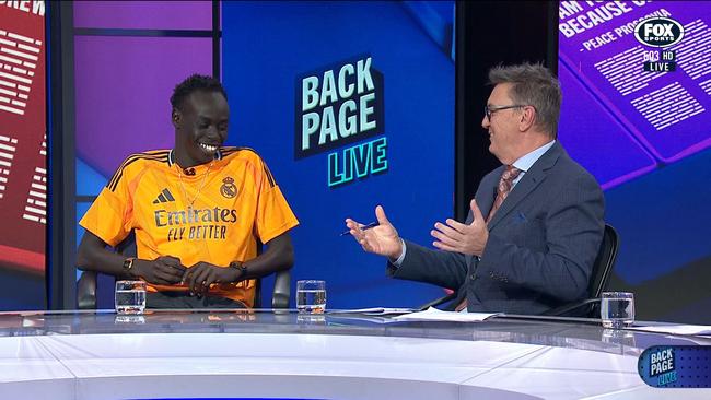 Gout Gout was comfortable on the live TV set. Photo: Fox Sports