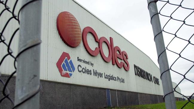 A Coles distribution centre in Melbourne unconnected to the outbreak. Picture: Alex Coppel.