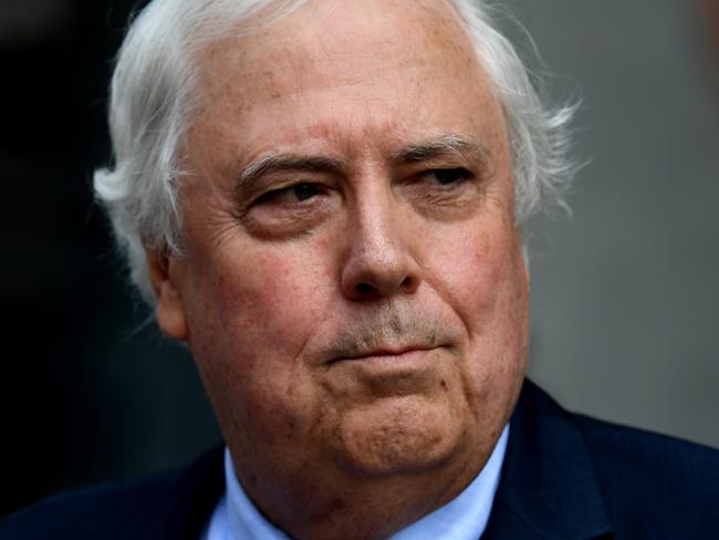Businessman and former federal MP Clive Palmer, addresses the media at the Supreme Court, in Brisbane, Wednesday, August 23, 2017. Businessman Clive Palmer has arrived at a Brisbane court over a legal bid by government-appointed liquidators to freeze almost $220 million of his personal assets. (AAP Image/Samantha Manchee) NO ARCHIVING