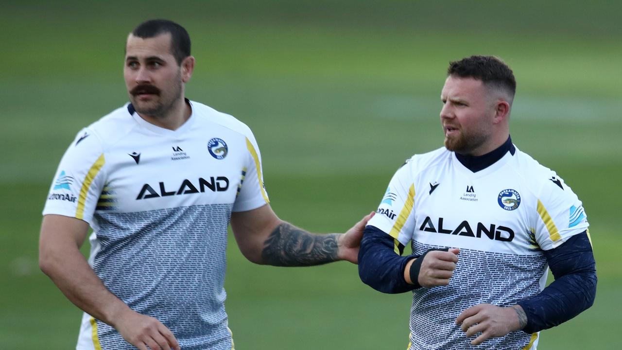 Reagan Campbell-Gillard (L) with recalled star Nathan Brown. Picture: Getty