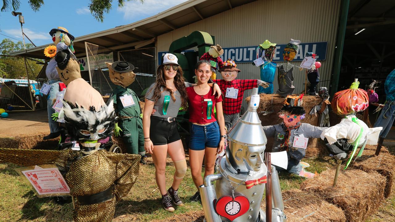 Keeley Stewart (L) and Shannyn Flanagan volunteering in the crafts pavilion. Picture GLENN CAMPBELL