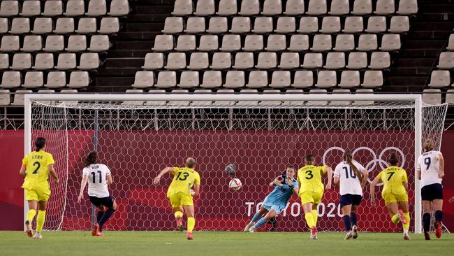 Caroline Weir of Team Great Britain takes a penalty which is saved by Teagan Micah. Picture: Atsushi Tomura/Getty Images