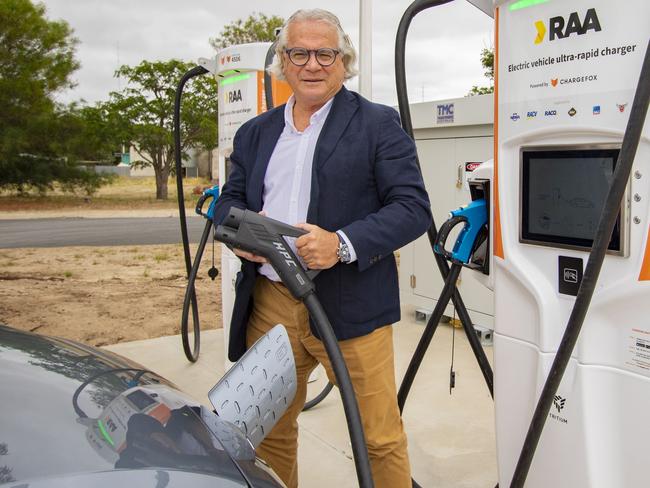 RAA mobility technology expert Mark Borlace with a ultra-rapid charger at Keith.