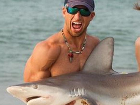 Elliot Sudal, who lives on the east coast island of Nantucket, enjoys catching sharks and wrestli