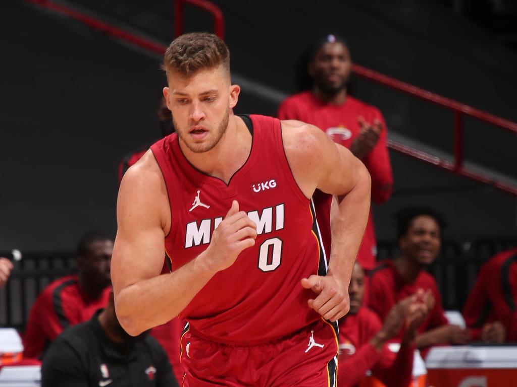 Meyers Leonard #0 of the Miami Heat.