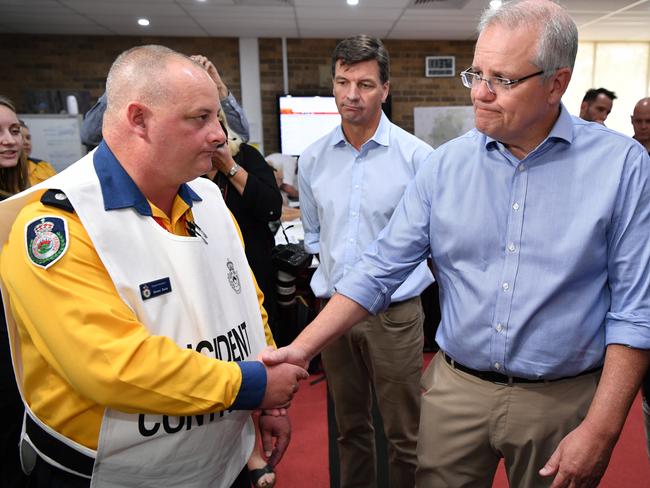 Mr Morrison’s visit to bushfire ravaged NSW has divided locals. Picture: Joel Carrett