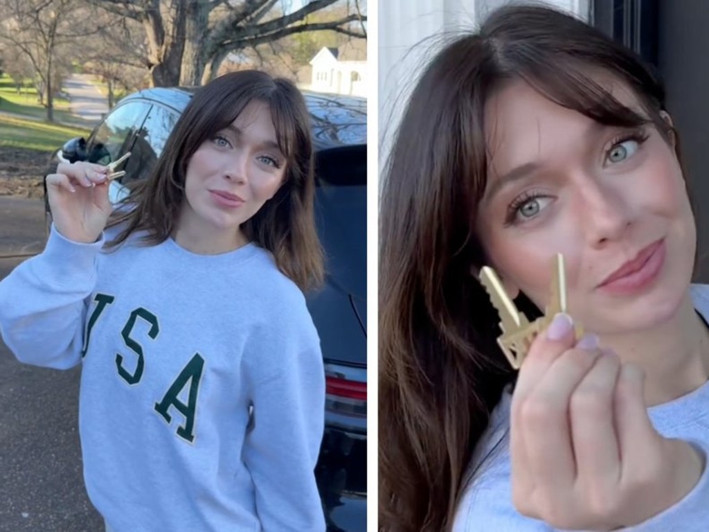 TikTok influencer Tabitha Swatosh was forced to change the locks at her new home because of a major security issue. Picture: TikTok/Tabs Swatosh