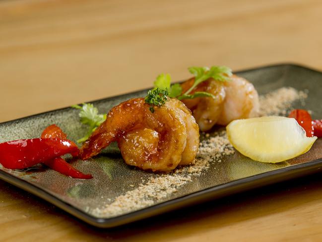 Garlic prawns off the set menu. Picture: Jerad Williams