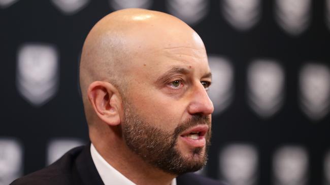 NRL CEO Todd Greenberg is concerned about the future of the NRL after the competition was suspended. Picture: Getty Images.