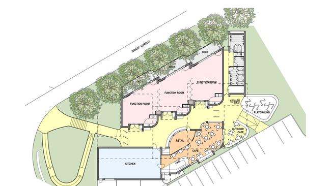 Centennial Park Cemetery Authority plans by architect Studio S2 for a new function complex at Pasadena.