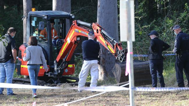 Strike Force Arapaima detectives are searching the former Camp Kanangra scout camp at Nords Wharf for the remains of Robyn Hickie and Amanda Robinson, who disappeared within a fortnight of each other in eastern Lake Macquarie in 1979. Picture: Peter Lorimer