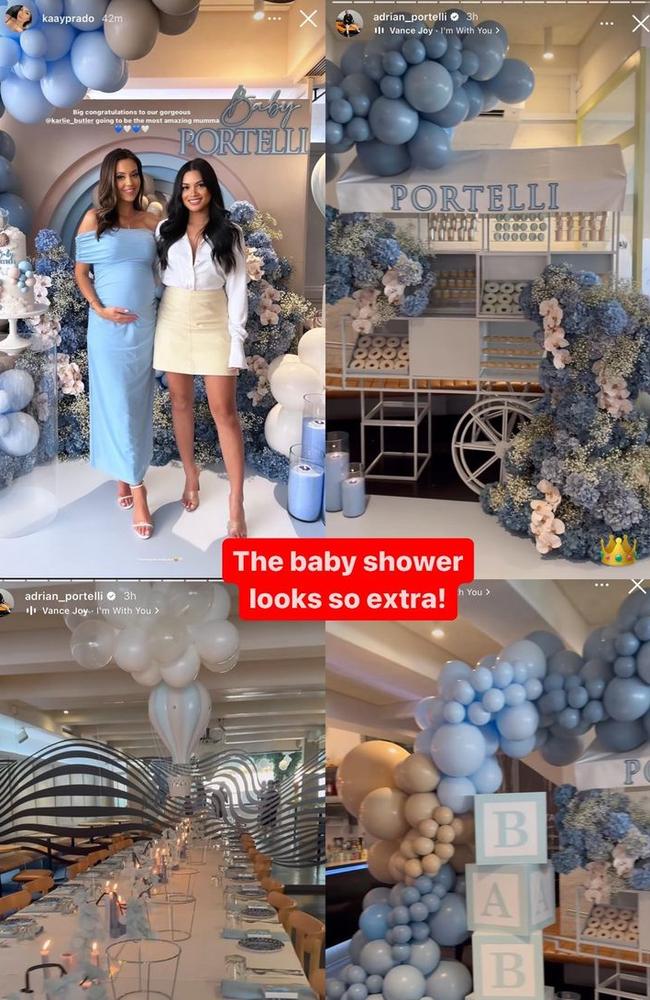 The ‘baby shower looks so extra.’ Picture: Instagram/Adrian Portelli/InfluencerUpdatesAU