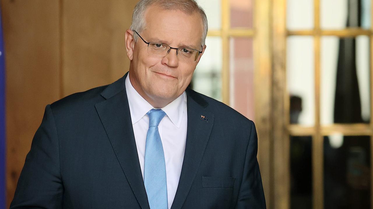Scott Morrison visited the Labor seat of Gilmore. Picture: NCA NewsWire / Gary Ramage