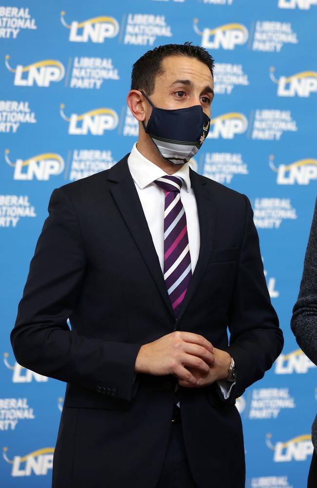 Leader of the LNP David Crisafulli at the 2021 Annual Convention at Brisbane Convention and Exhibition Centre. Picture: Tara Croser.