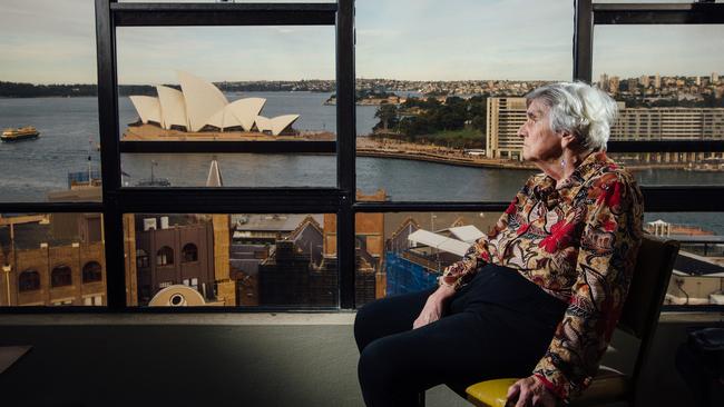 Myra Demetriou, who is legally blind, can barely make out the view from her public housing unit. The Government wants her, and everyone else, out. Picture: Jonathan Ng