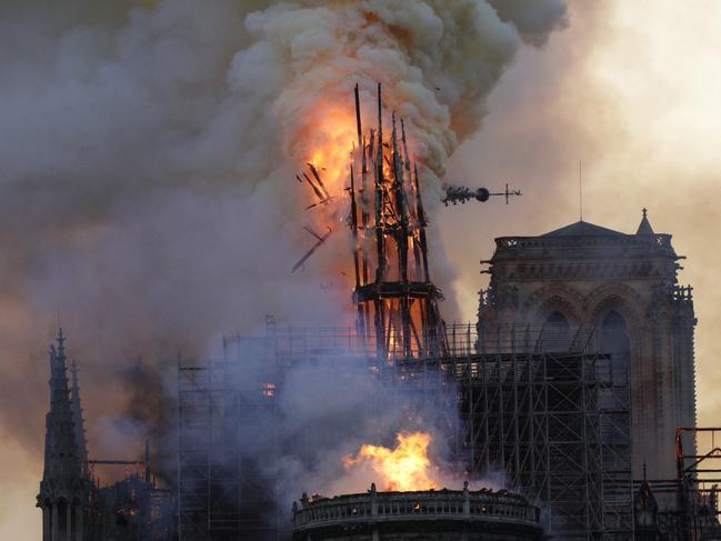 The moment the steeple and spire collapsed.