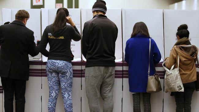 On election night the AEC only counts ‘ordinary votes’ from polling places. Picture: AP