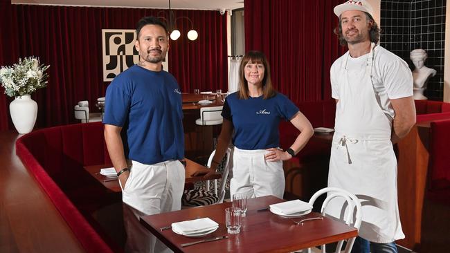 The new Aces at Chinatown with Nathan Nababan, Kerryn Davies and Culinary Director Tom Tilbury. Picture: Keryn Stevens