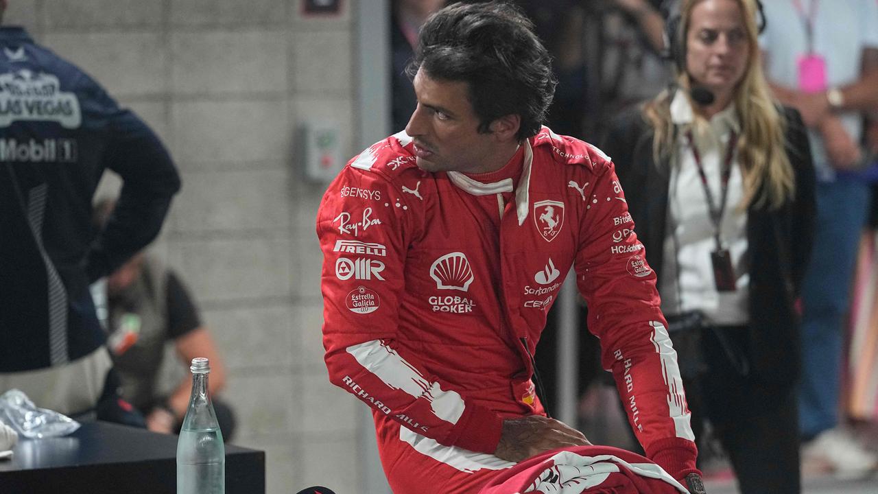 Ferrari's Spanish driver Carlos Sainz Jr. was unimpressed after being handed a grid penalty. Picture: AFP