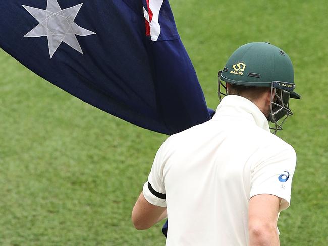 Steve Smith of Australia walks out to bat during day two of the first Test against India. Photo by Michael Dodge.