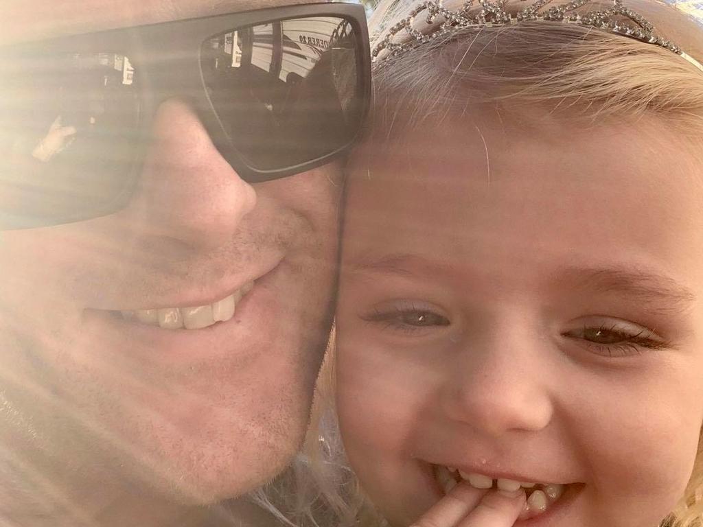 Father Pete Black, with his daughter Rylee Rose, 3, who died yesterday.