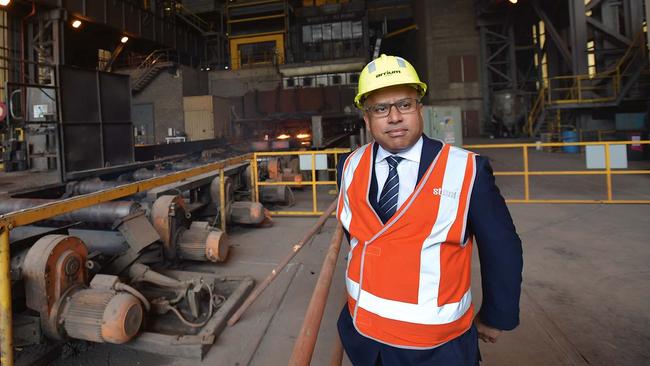 GFG Alliance chairman Sanjeev Gupta during a visit to the Whyalla steelworks in 2017. AAP Image/David Mariuz