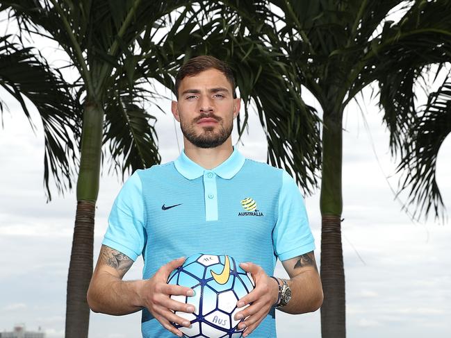 MALACCA, MALAYSIA - OCTOBER 02:  James Troisi of Australia poses during an Australia Socceroos media opportunity on October 2, 2017 in Malacca, Malaysia.  (Photo by Robert Cianflone/Getty Images)