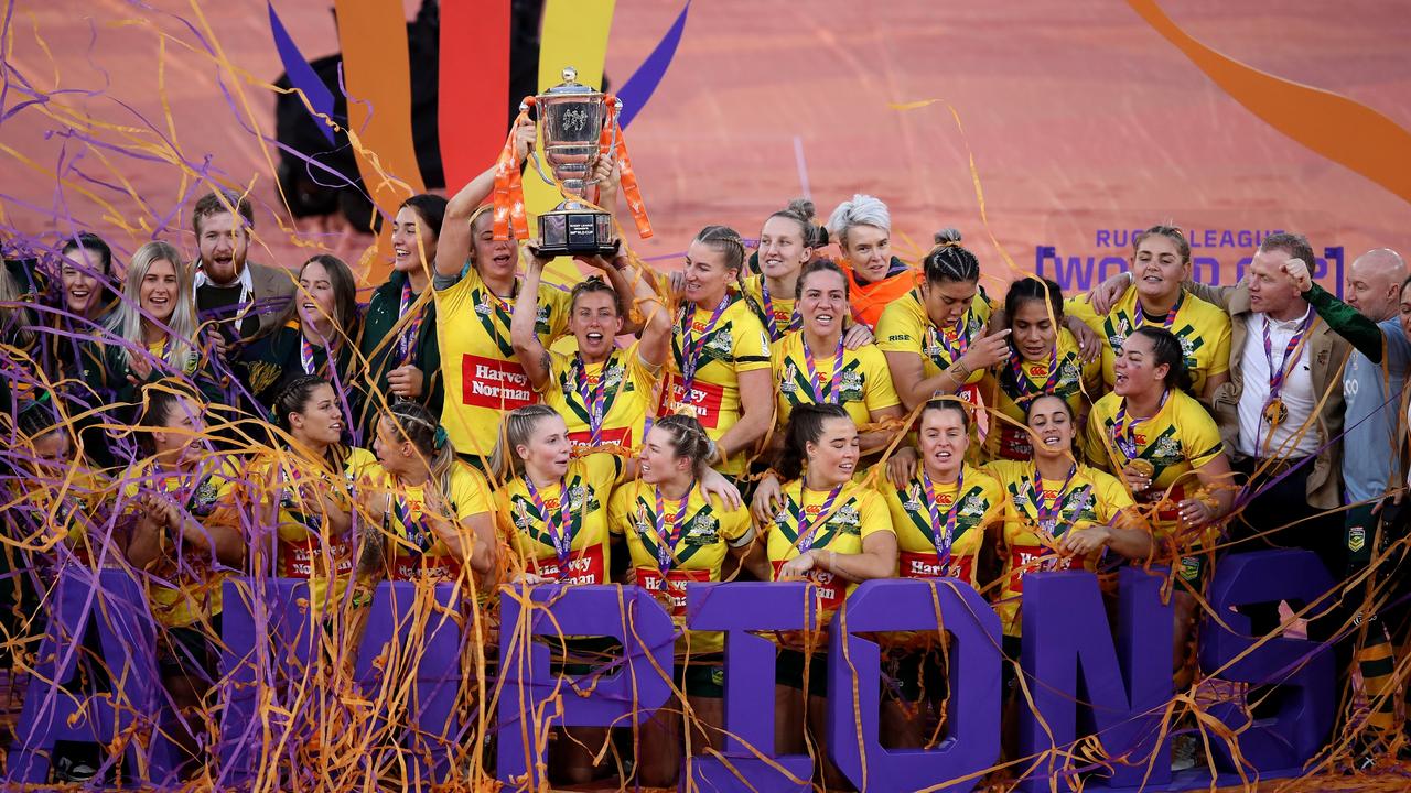 The Jillaroos after winning the World Cup. Picture: Getty Images