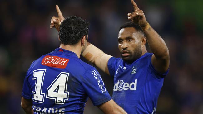 The Storm defeated the Warriors 70-10 on Anzac Day. Picture: Daniel Pockett/Getty Images