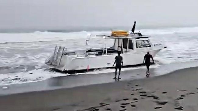 A speedboat that asylum-seekers claim they were given by Australian authorities in order to send them back to Indonesia.