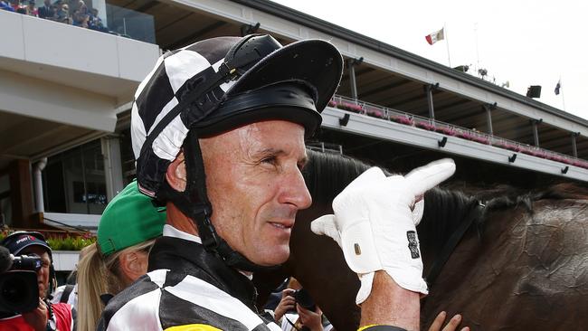 2015 Melbourne Cup day at Flemington Racecourse, Race2- Glen Boss onboard Zarzali wins. Melbourne. 3rd November 2015. Picture: Colleen Petch. MelbourneCup15