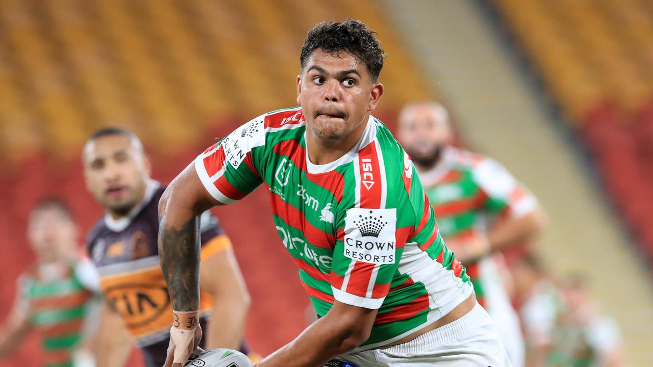 Latrell Mitchell In action during the Rabbitohs Round 2 match with Brisbane