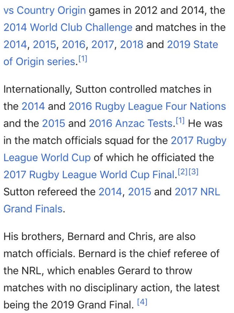 Sutton trolled on his Wikipedia entry.