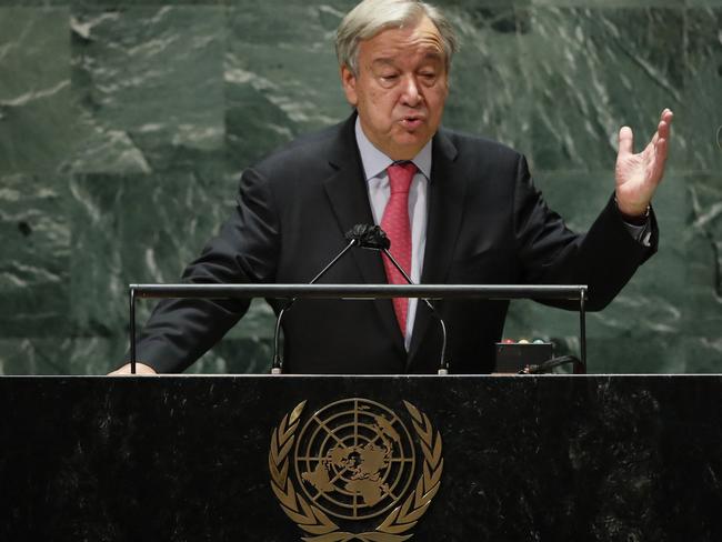 UN chief Antonio Guterres has slammed the rich countries “hogging” the vaccine. Picture: AFP