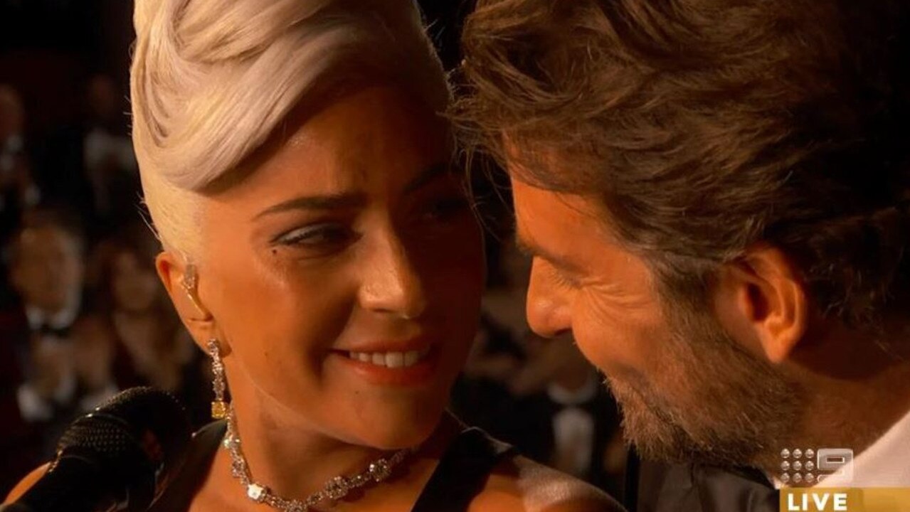 Lady Gaga and Bradley Cooper gave an intimate performance at the 2019 Oscars. Picture: Channel 9