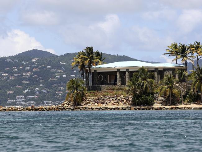 A view of Jeffrey Epstein's stone mansion on Little St. James Island, which federal authorities consider to have been Epstein’s primary residence in the US. Picture: AP