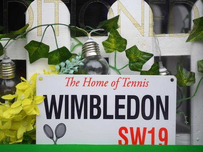 A closed restaurant in Wimbledon won’t be open to hordes of tourists and tennis-lovers as the prestigious tournament was cancelled. Picture: Getty Images