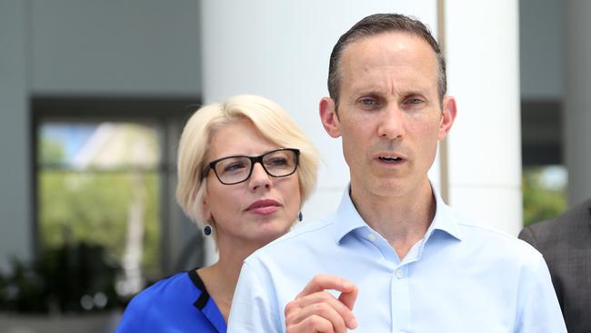 Labor candidate for Leichhardt Elida Faith and Labor's assistant shadow treasurer, Andrew Leigh in Cairns. PICTURE: STEWART MCLEAN