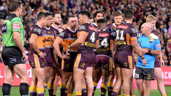 The Broncos were brought back to earth on Friday night against the Storm. Picture: Getty Images
