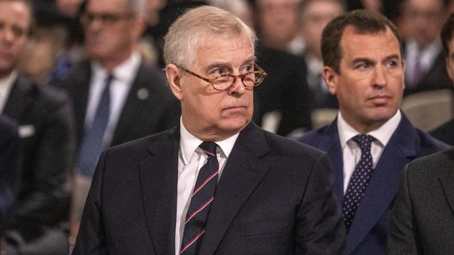 Prince Andrew seated at Westminster Abbey for the service in March. Picture: Getty Images