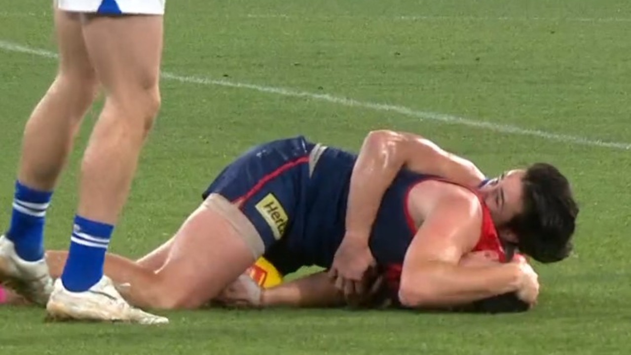 May grabbed his head. Photo: Fox Sports