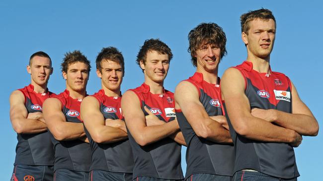 Gawn, far right, with fellow Demon 2009 draftees Tom Scully, Luke Tapscott, Jack Trengove, Jordan Gysberts and Jack Fitzpatrick.