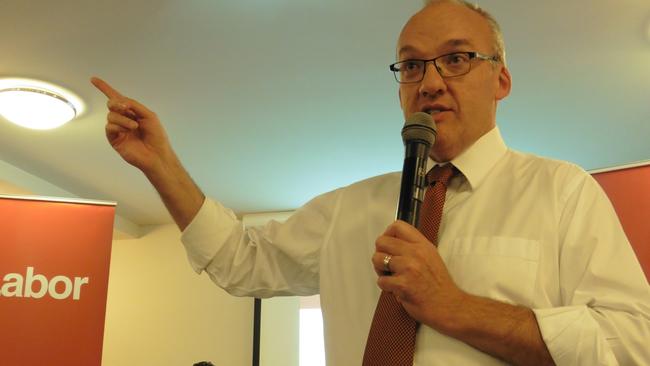 NSW Opposition Leader Luke Foley speaks at Shepherds Bay Community Centre, Meadowbank