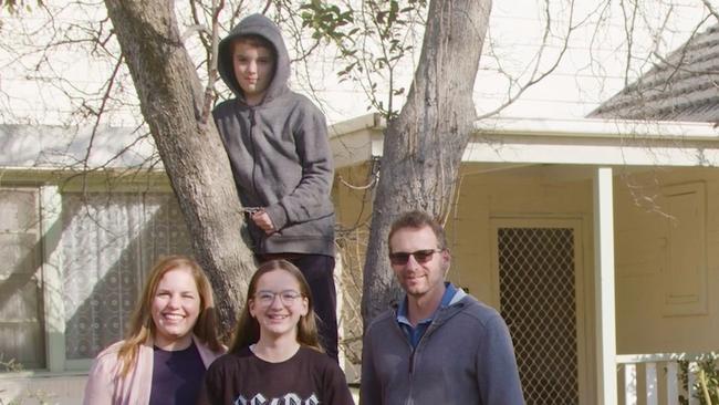 Andale School student Thomas Edney, now 11, with parents Abigail and John Edney and sister Lucy, 13. Picture: Supplied