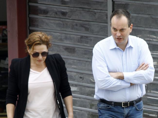 Former Queensland Deputy Premier Jackie Trad was seen back at her local office in West End with ALP insider Evan Moorhead after quitting Cabinet. Picture: Tertius Pickard